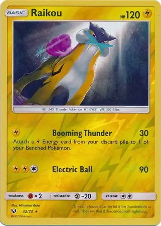 Shining Legends Raikou #32/73 reverse holo